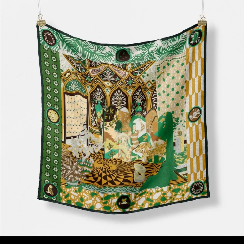 SOLD - Stunning Silk Print Sarf - New in bag!